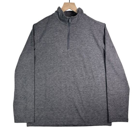 GAP Fit Mens M Dark Gray Charcoal Mockneck Turtleneck Half-Zip Athletic Pullover - Picture 1 of 14